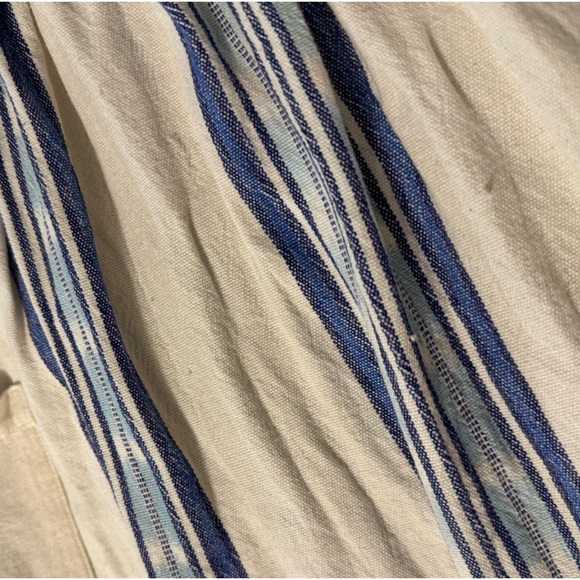 Stela 9 Small Women’s Blue and White Striped Midi Dress Pockets - Picture 6 of 6